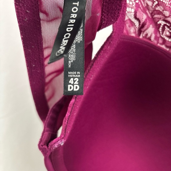 Torrid Curve Women's Padded Underwire Push Up Bra Size 42DD Purple Lace - Picture 6 of 9